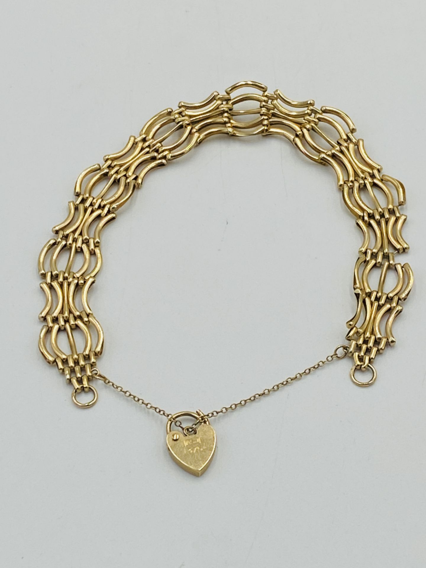 9ct gold bracelet with 9ct gold padlock - Bild 4 aus 5