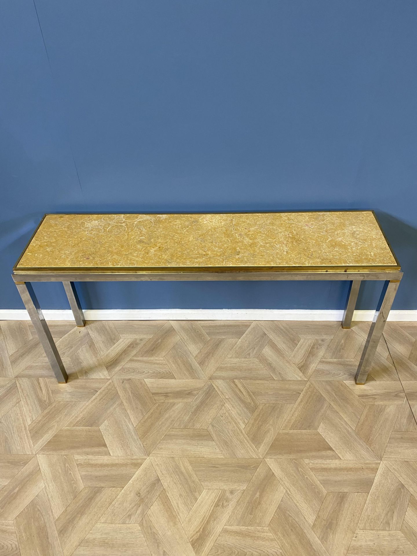 Chrome and brass mounted console table - Image 6 of 7