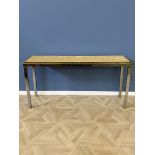 Chrome and brass mounted console table