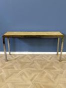 Chrome and brass mounted console table