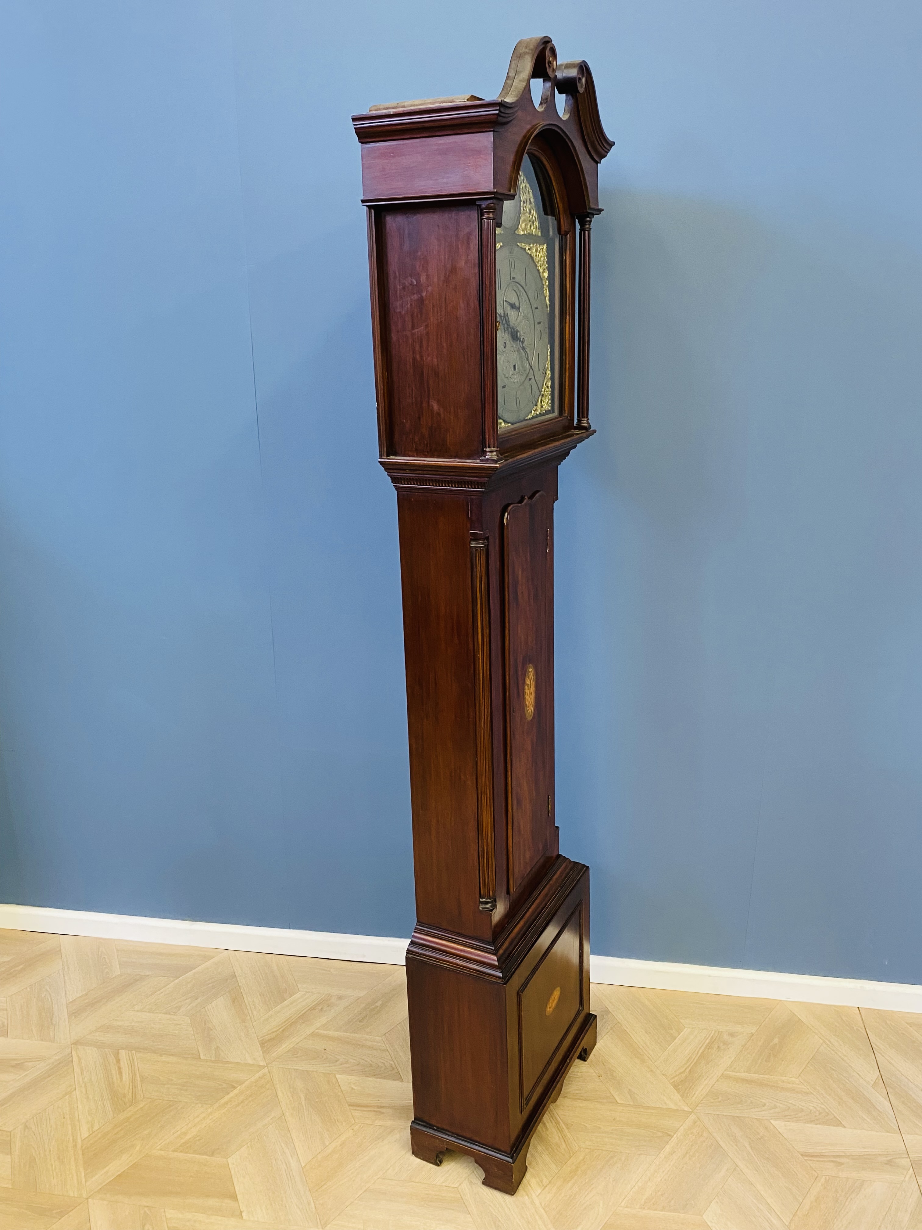 19th century mahogany longcase clock - Image 4 of 8