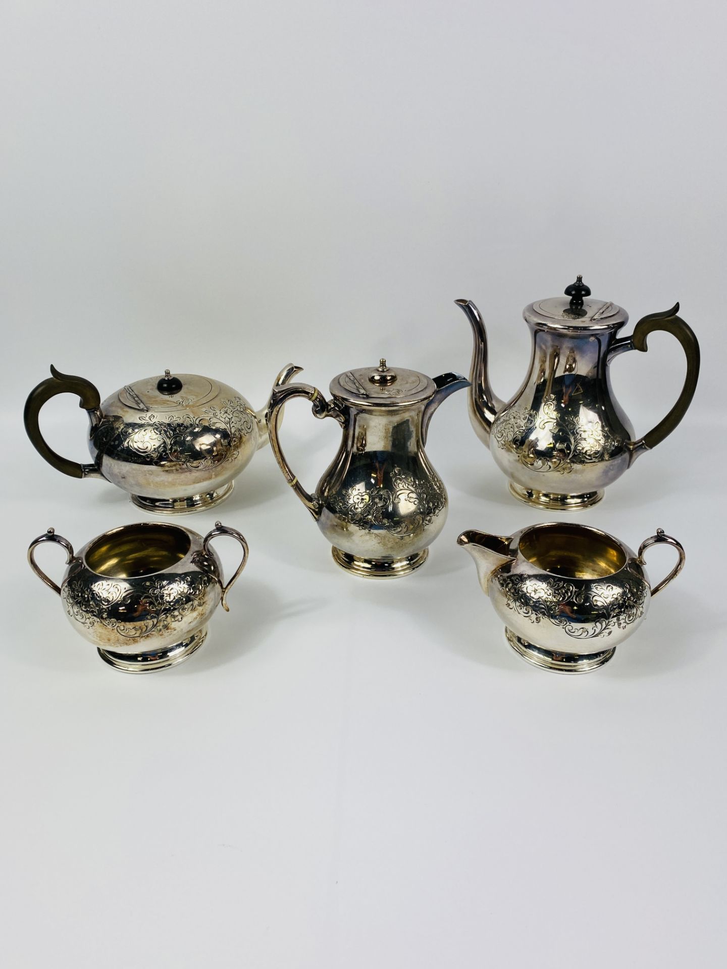 Silverplate five piece tea set - Image 4 of 5