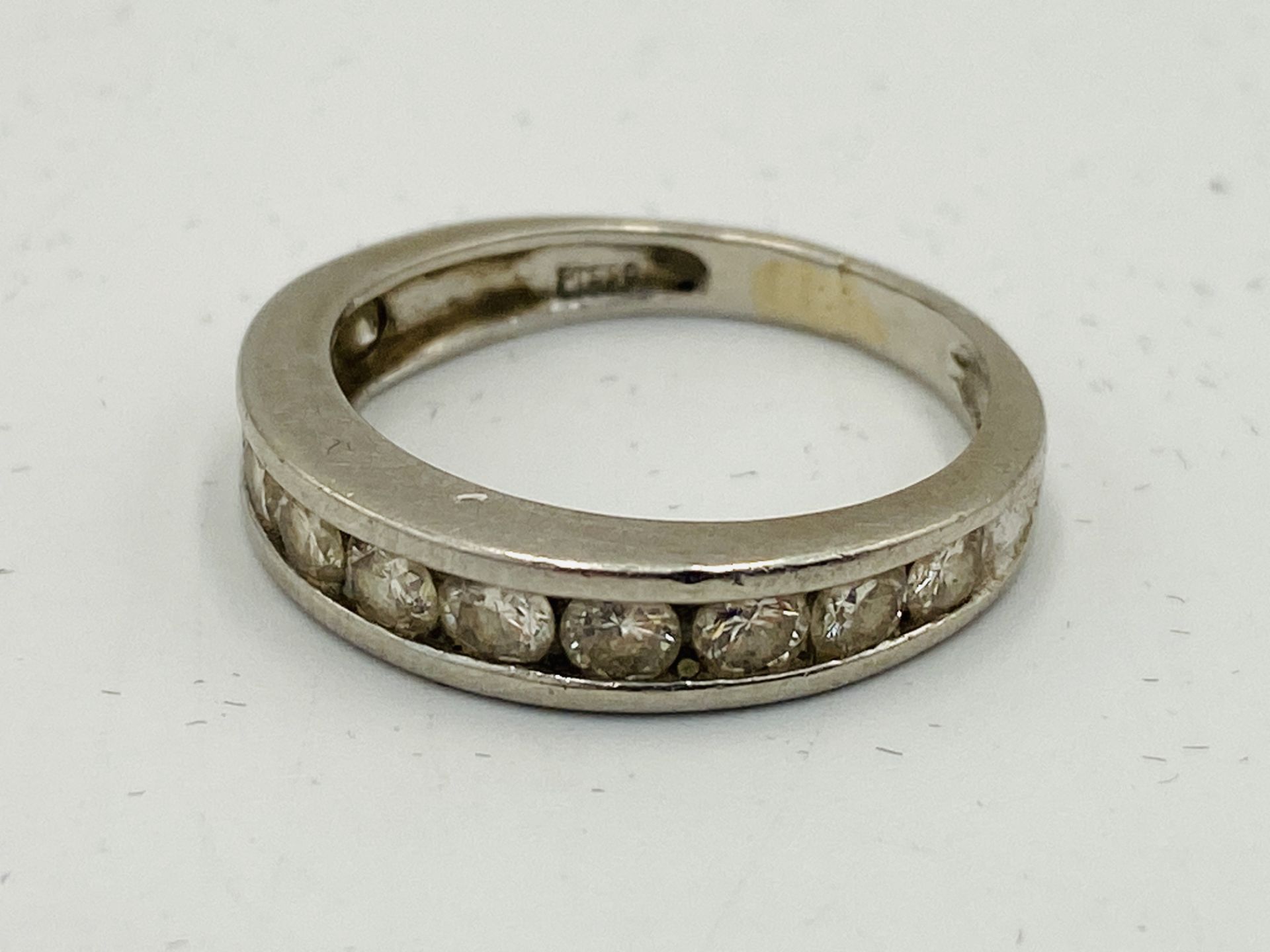 Platinum and diamond half eternity ring - Image 3 of 4