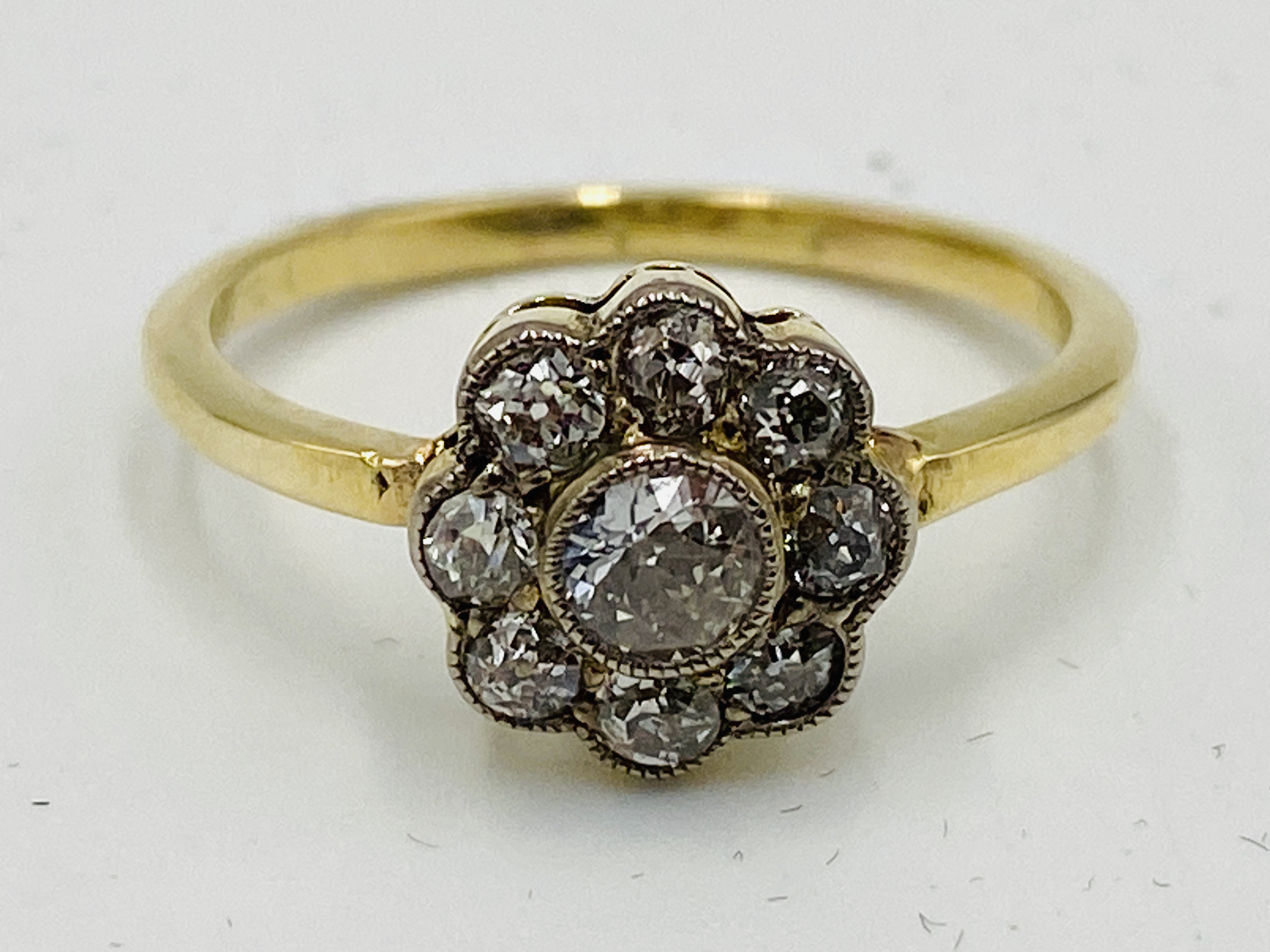Gold and diamond 'daisy' ring