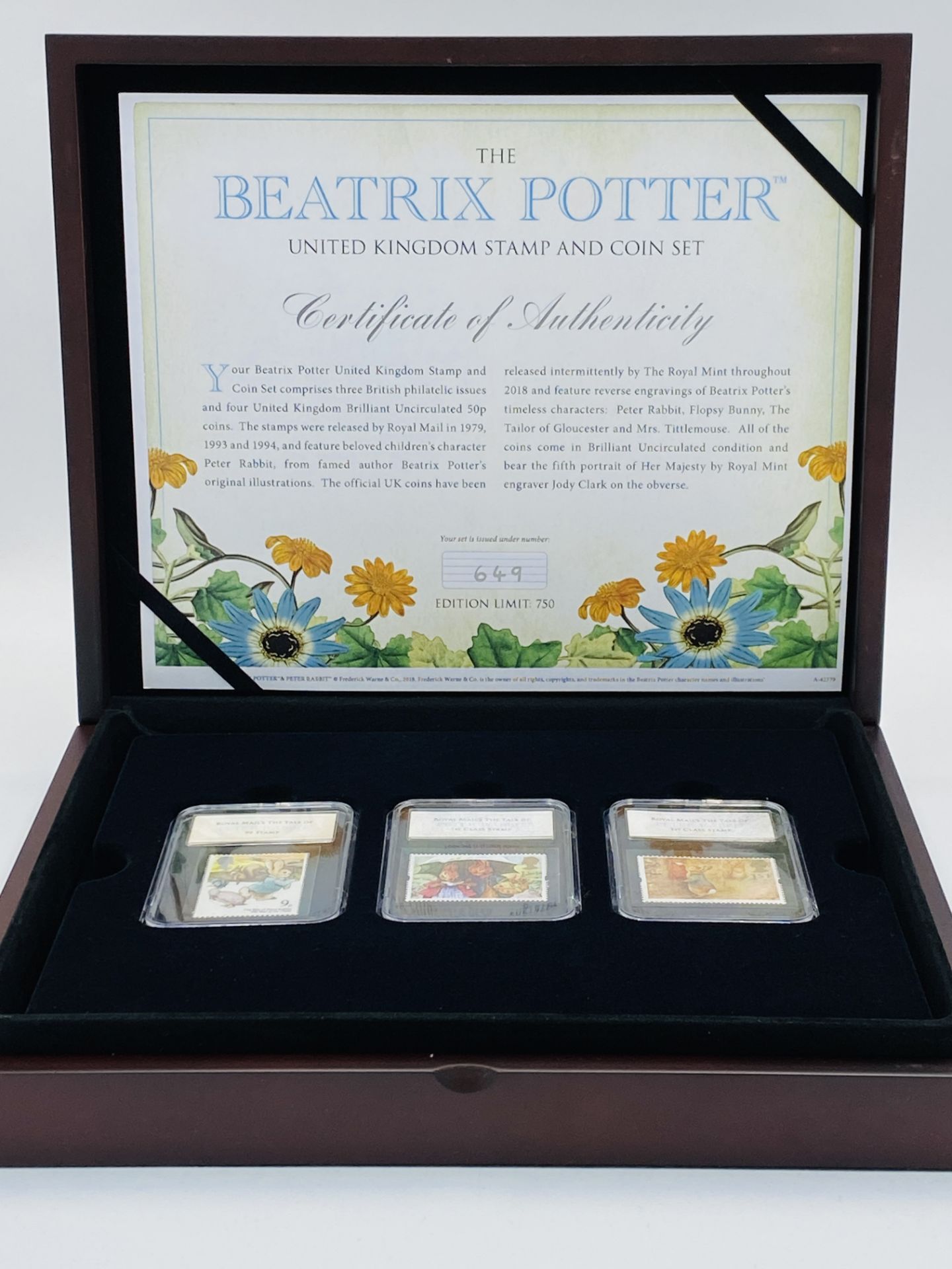 Two limited edition Beatrix Potter three stamp sets, in presentation boxes - Image 2 of 7