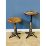 Pair of steel and cast iron 'Singer' industrial factory stools