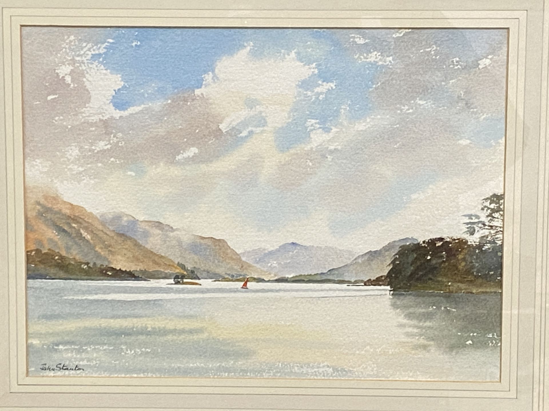 Framed and glazed watercolour signed John Stanton - Image 2 of 4