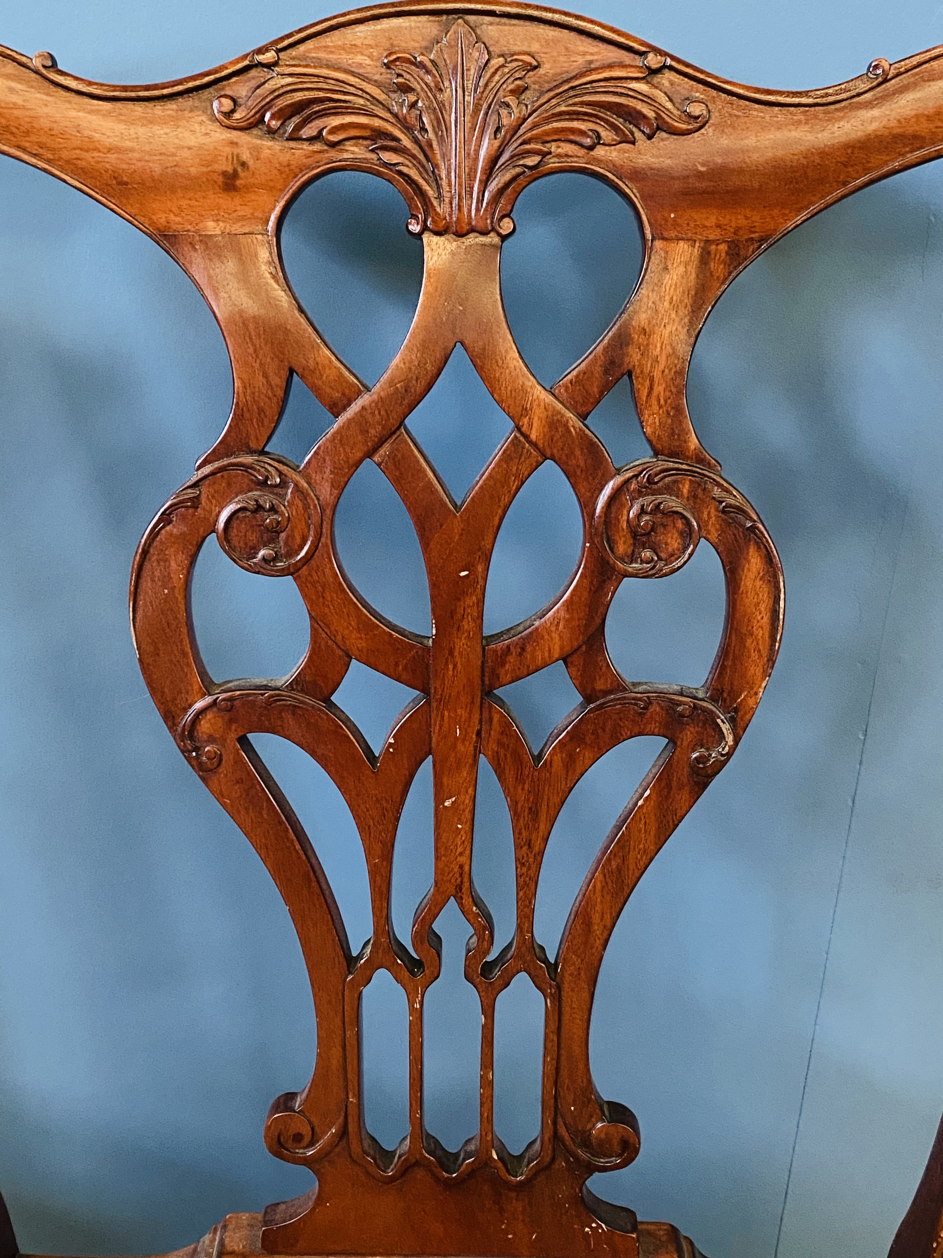 Pair of mahogany Chippendale style side chairs - Image 3 of 5