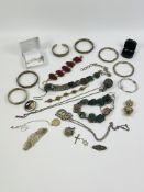 Quantity of white metal and costume jewellery