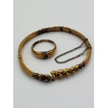 9ct gold bracelet with 9ct gold ring