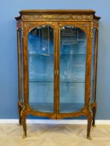 Late 19th century French kingwood and ormolu mounted two door vitrine