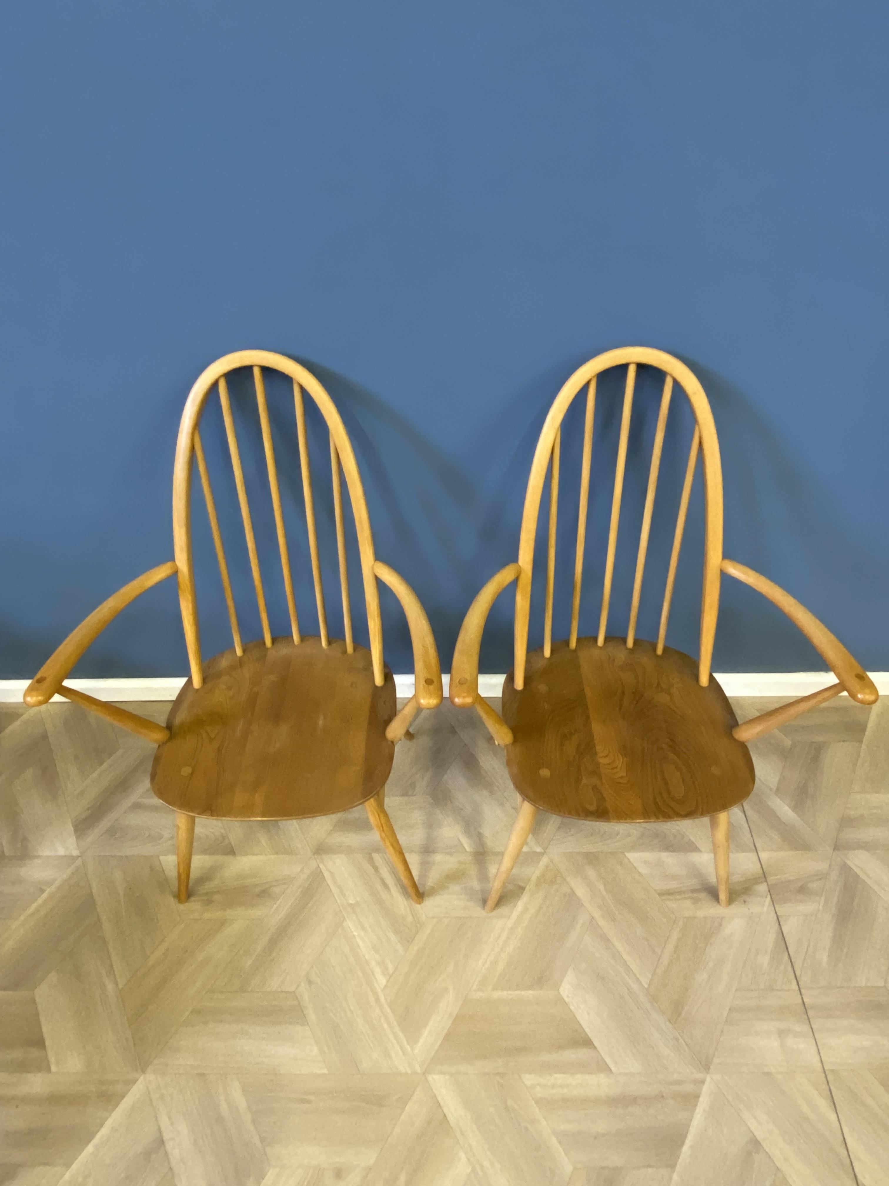 Set of eight Ercol dining chairs to include two carvers - Image 5 of 10