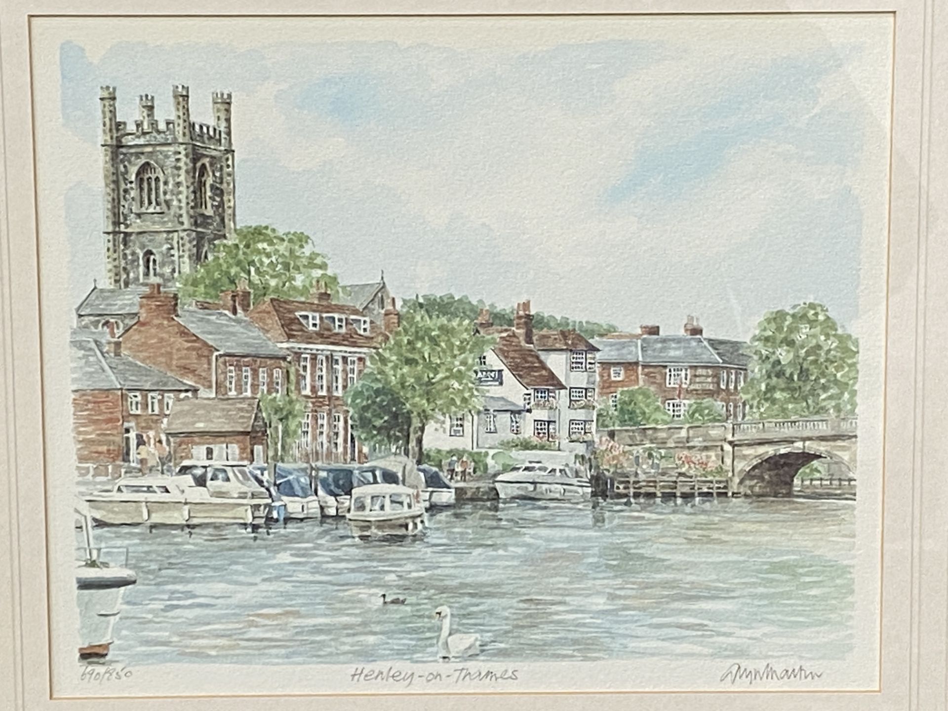 Framed and glazed limited edition prints of Henley on Thames and Marlow. - Image 2 of 5