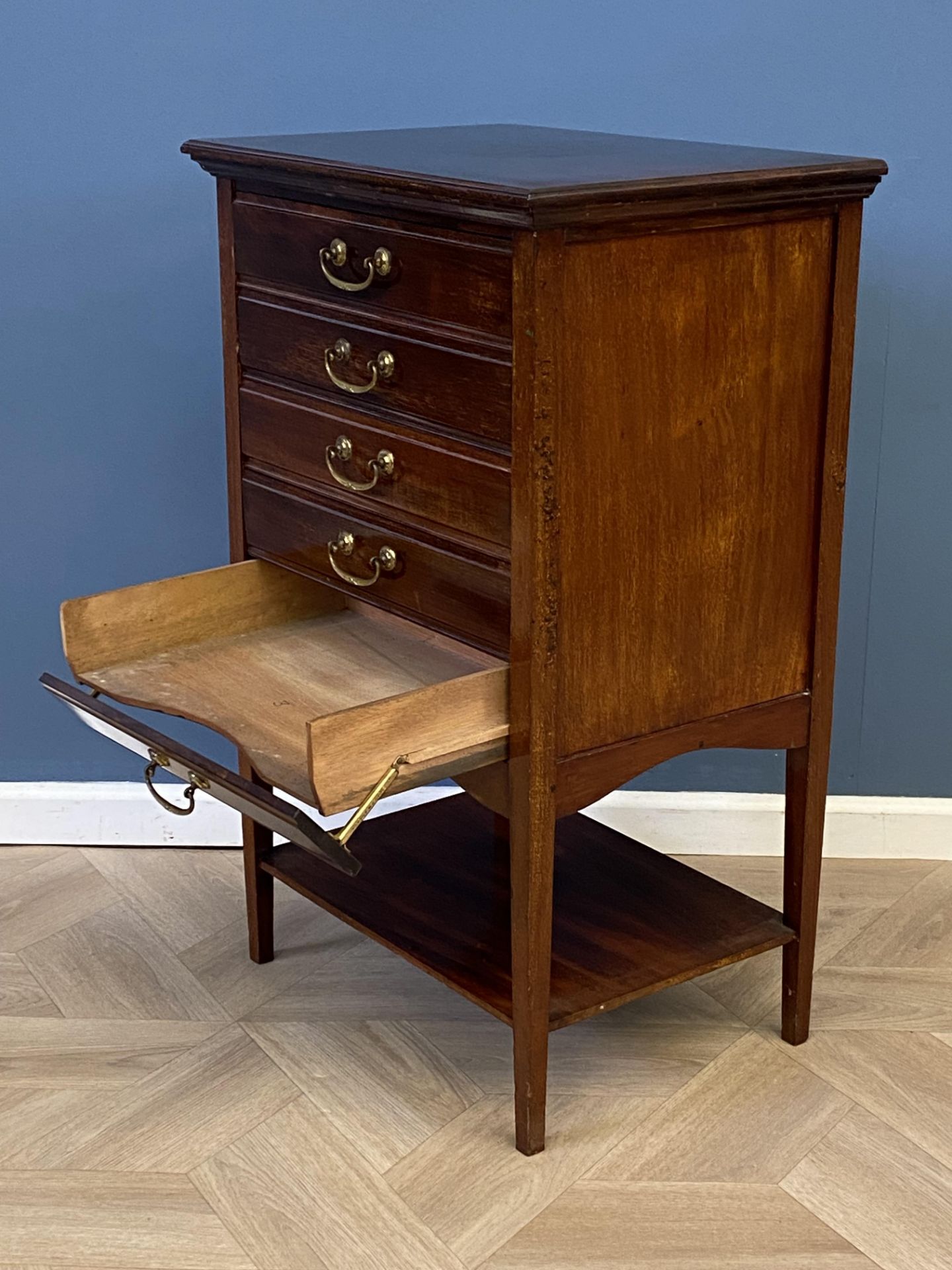 Edwardian mahogany music cabinet - Image 5 of 6