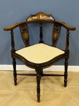 Edwardian mahogany corner chair