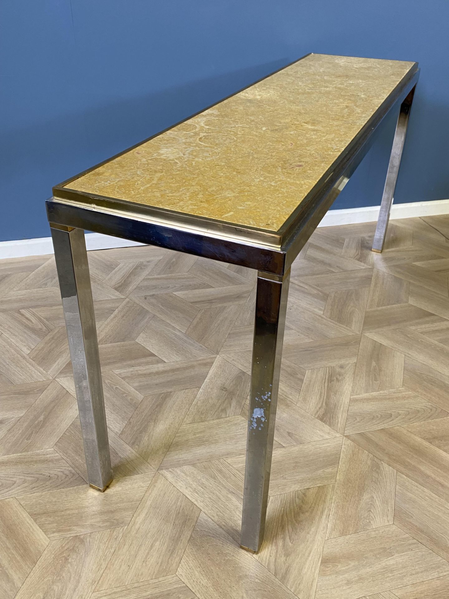 Chrome and brass mounted console table - Image 5 of 7