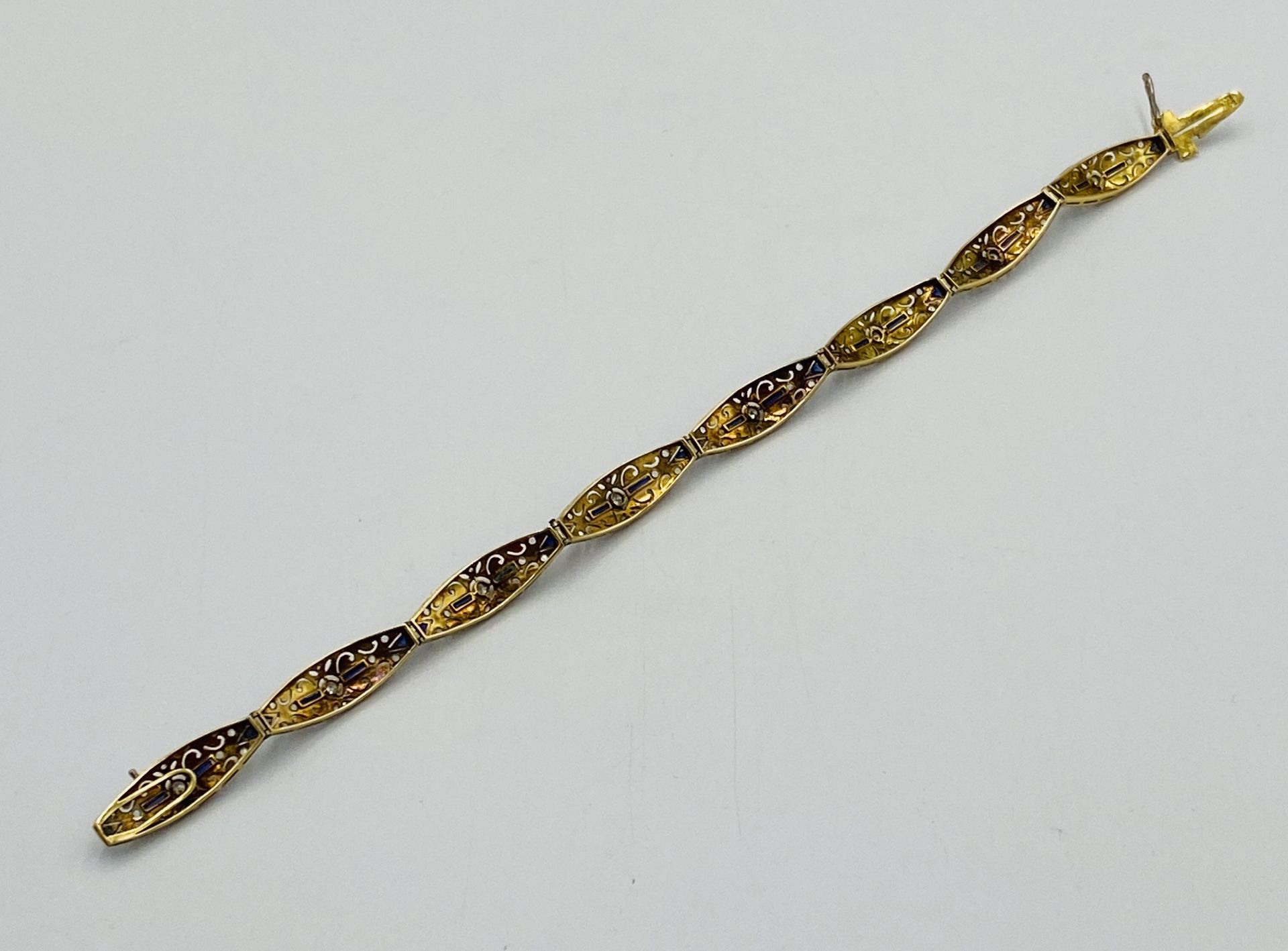 18ct gold, sapphire and diamond bracelet - Image 2 of 6