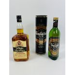 75cl bottle of Glenfiddich pure malt Scotch whisky; 150cl bottle of White Heather Scotch whisky