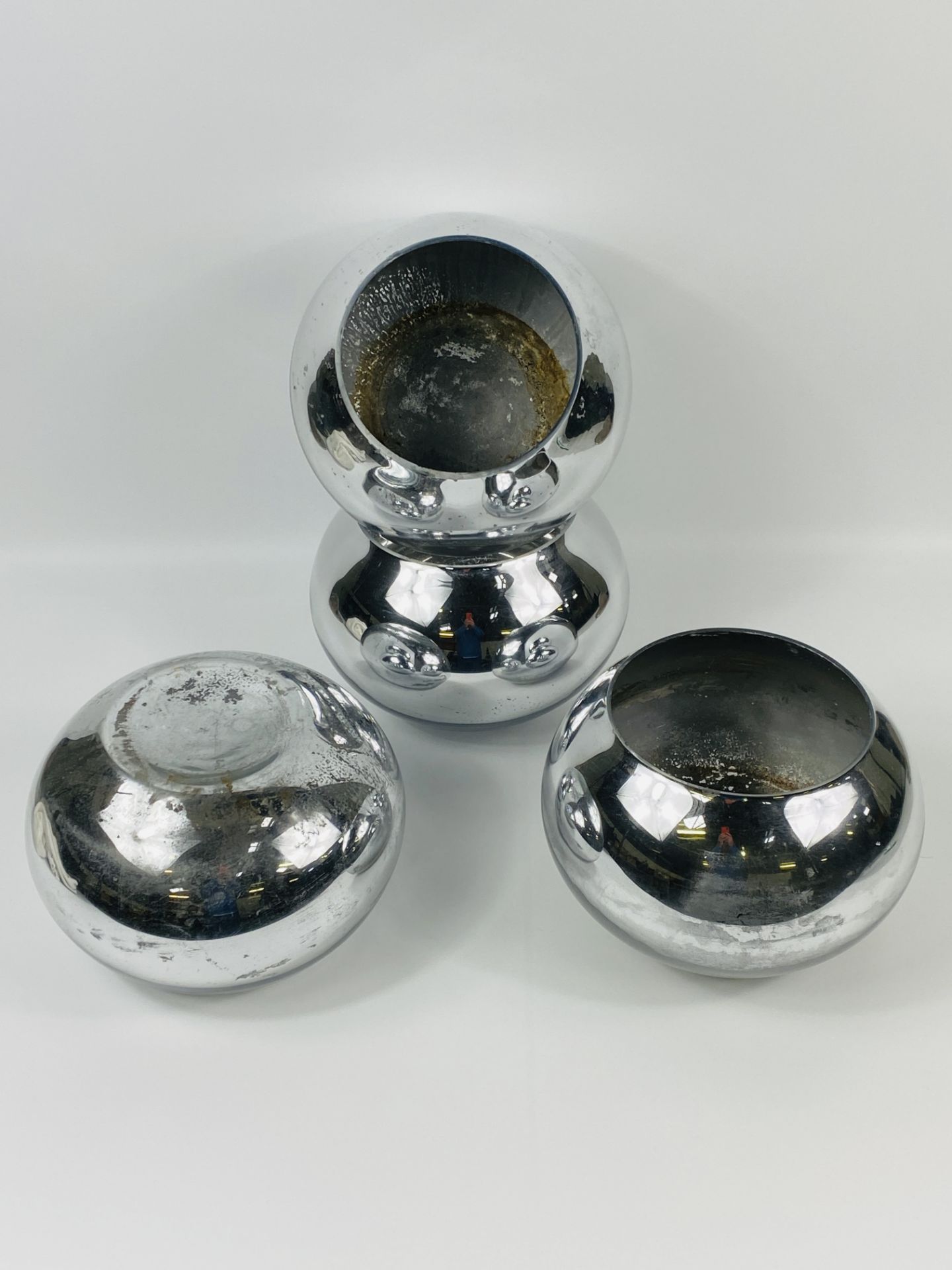 Four contemporary silvered glass jardinieres - Image 4 of 5