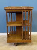 Antique oak revolving bookcase