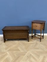 Carved oak blanket chest