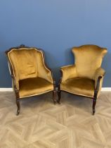 Pair of mahogany drawing room chairs