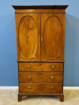 19th century mahogany and oak linen press