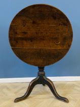 Georgian oak and fruit wood tilt top table