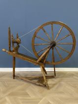 19th century pine spinning wheel