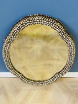 Quatrefoil shaped shell mirror