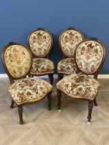 Set of four Victorian walnut chairs