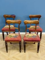 Set of four Victorian bar back chairs