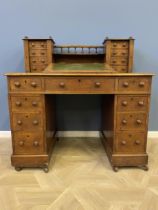 Victorian walnut Dickens pedestal desk