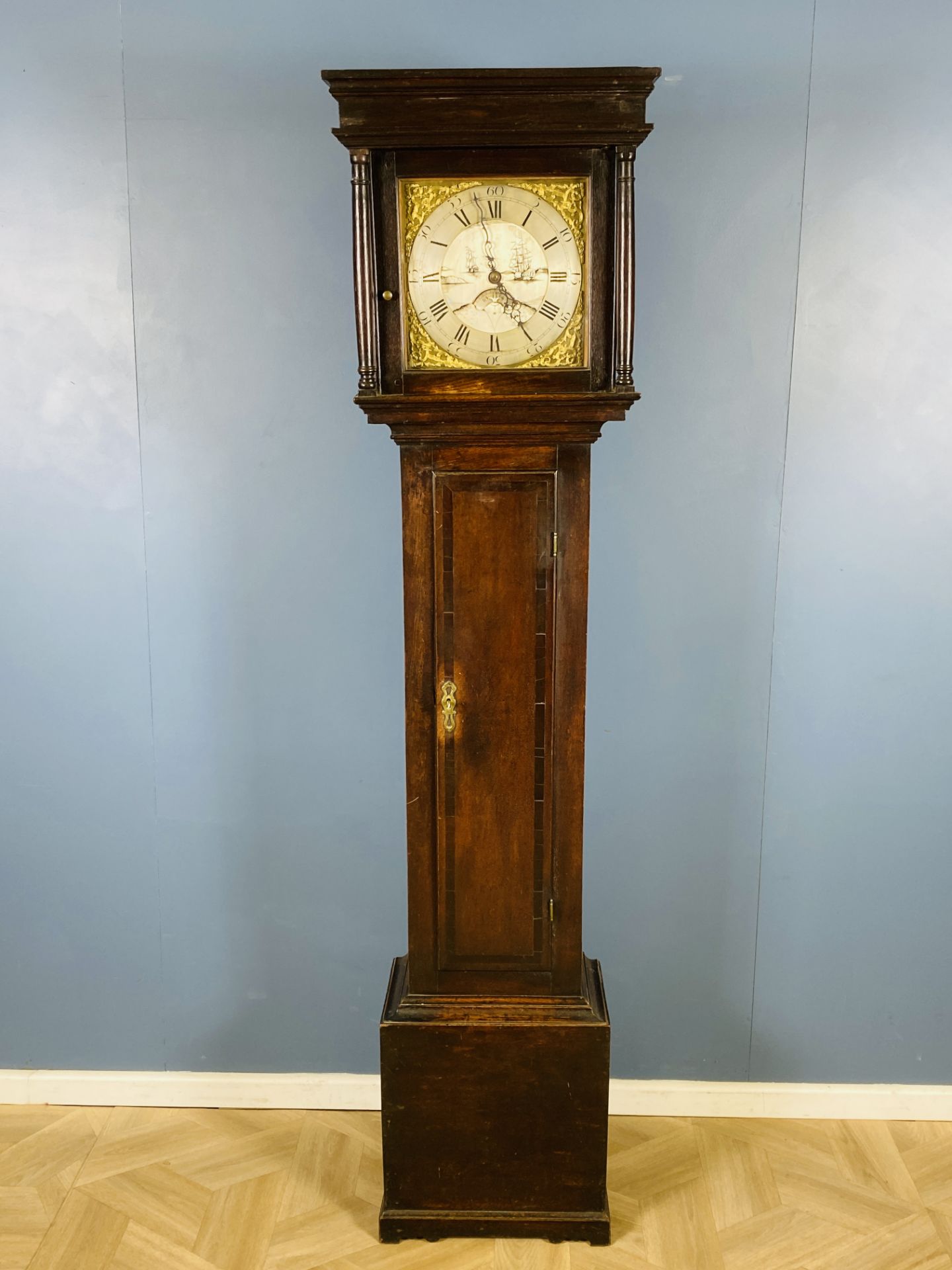 18th century oak and mahogany longcase clock