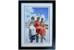 Three World Champions-Signed Photograph Estoril 1986
