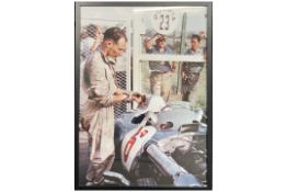 c.1955 Substantial Photographic Image of Sir Stirling Moss Beside His Mercedes-Benz