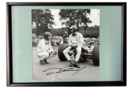1964 Signed Black and White Photograph of Jim Clarke and Dan Gurney