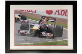 Sebastian Vettel-Signed Red Bull Framed Photo Presentation