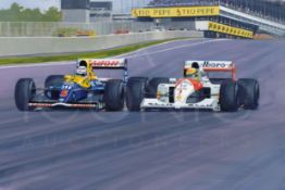 Mansell and Senna Wheel to Wheel in Spain 1991 by Martin Tomlinson