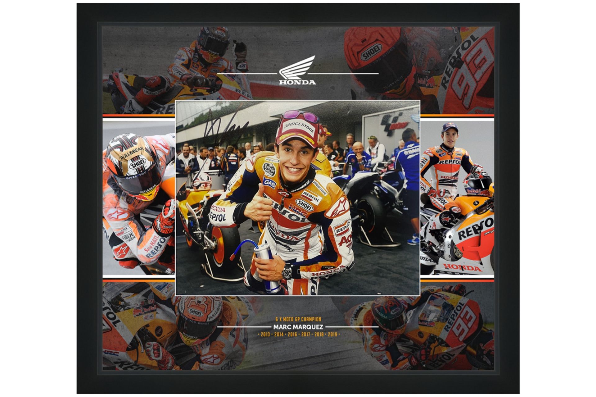 Marc Marquez-Signed and Framed Photographic Display