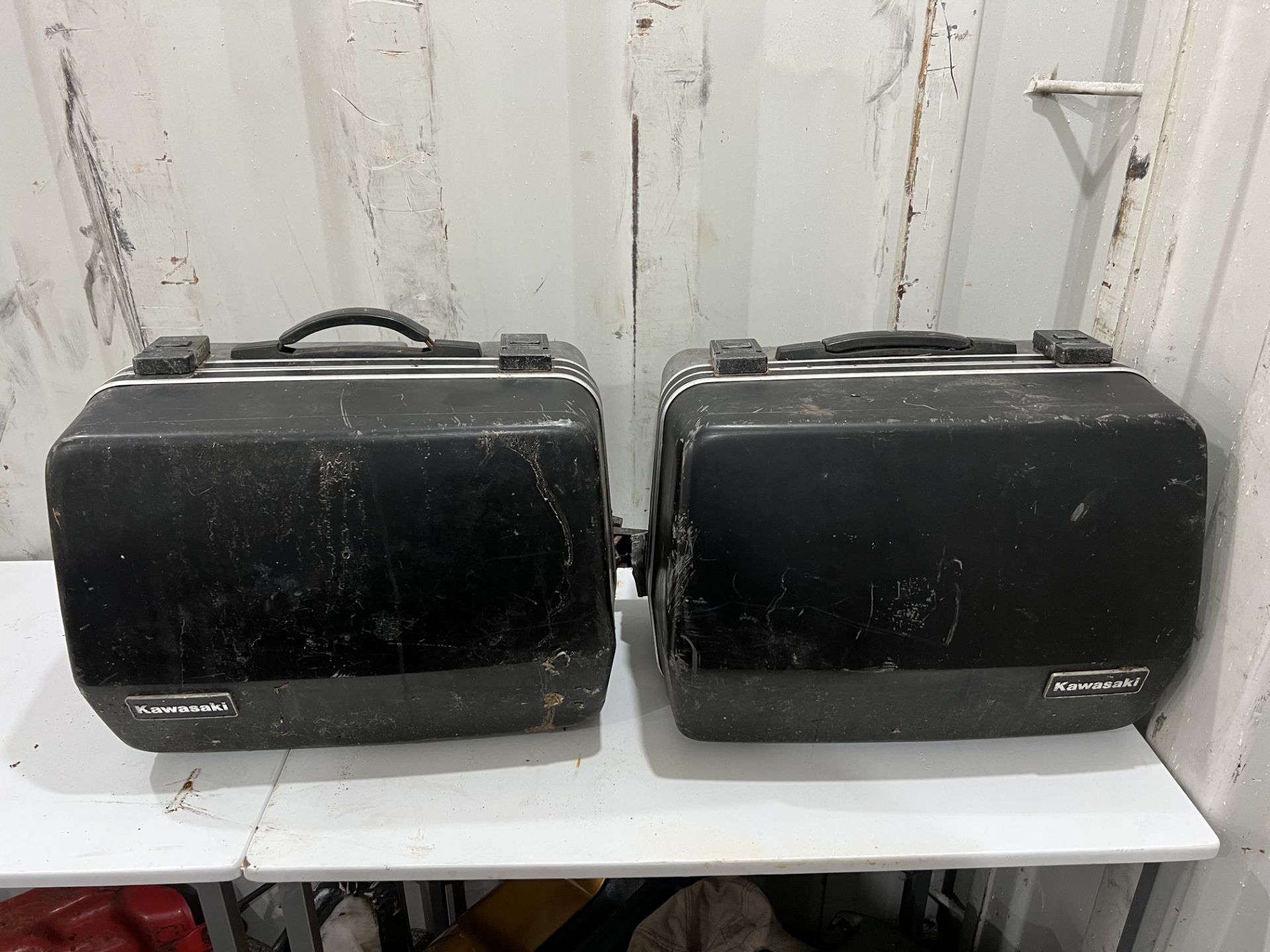 A Pair of Kawasaki Side Travel Cases in Black