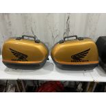 A Pair of Honda Side Travel Cases in Gold