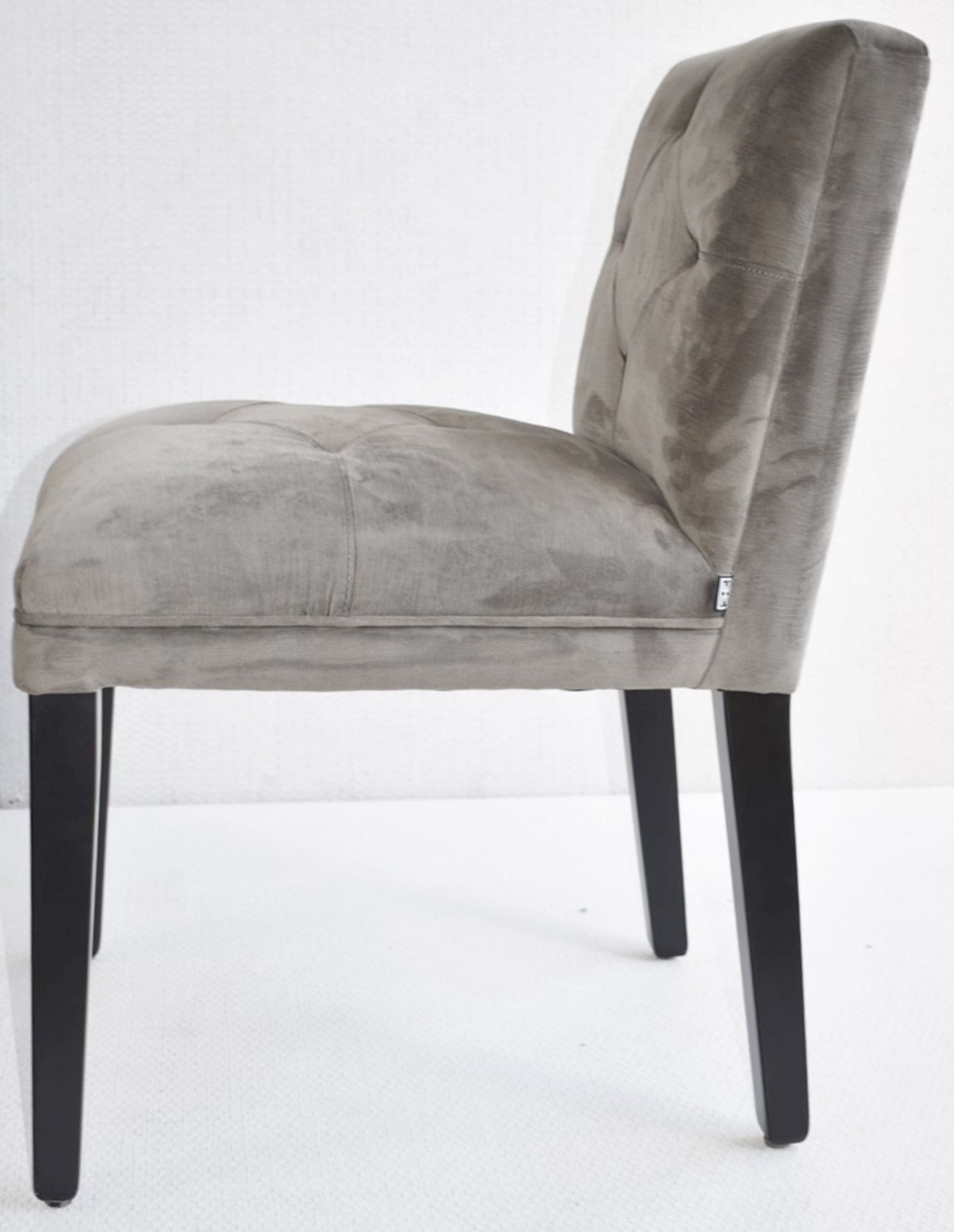 A Pair Of EICHHOLTZ 'Cesare' Luxury Button-back Dining Chairs in Granite Grey - Original RRP £1,160 - Image 5 of 10