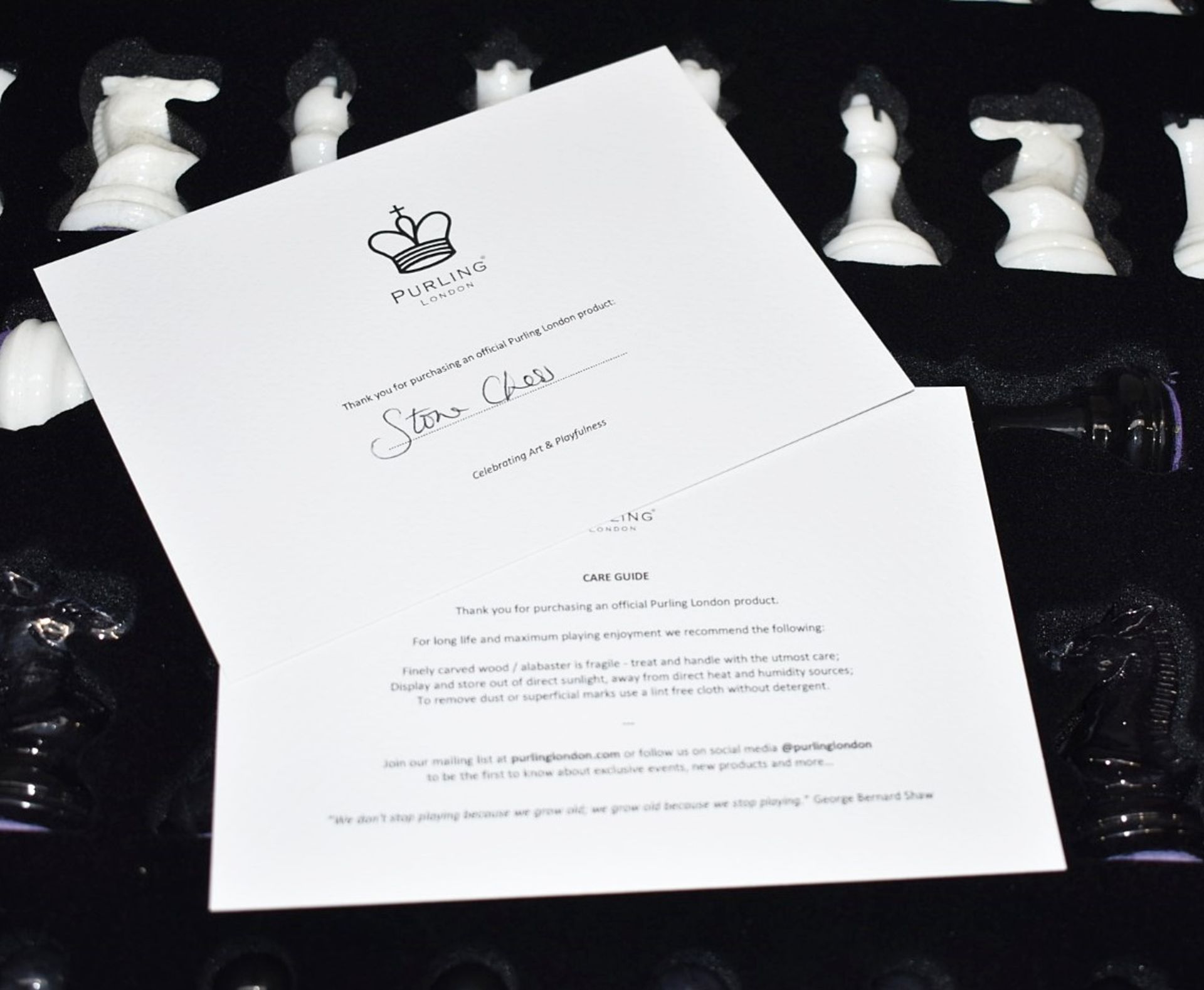 1 x PURLING Luxury Alabaster Stone Chess Set - Original Price £950.00 - Made In Italy *See Condition - Image 8 of 17