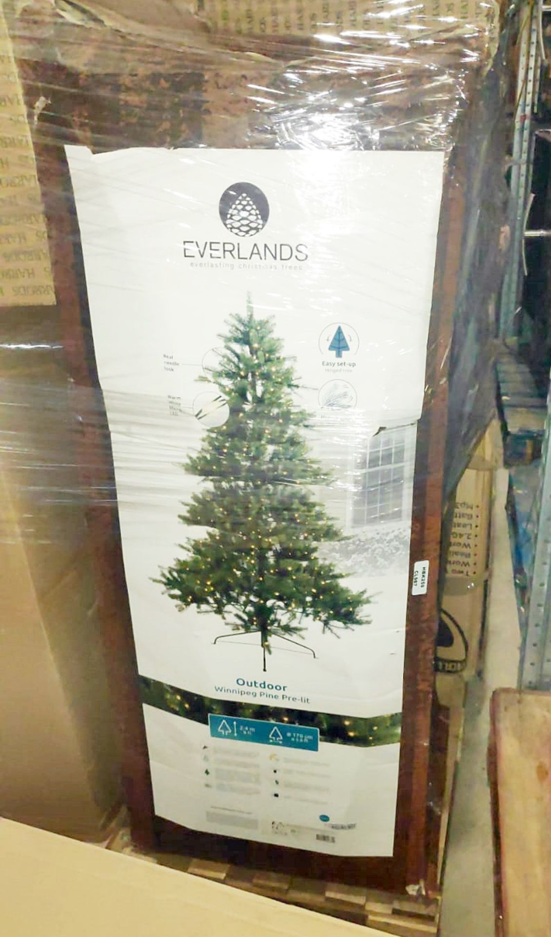 1 x EVERLANDS 'Winnipeg' Premium Pre-lit Outdoor Artificial Christmas Pine Tree (8ft) - RRP £1,089 - Image 2 of 8