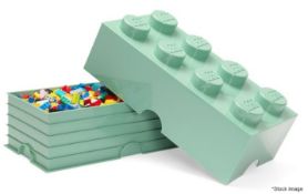 2 x LEGO Stackable 8-Stud Brick Storage Boxes In Pale Green and Blue - Total Original Price £79.90