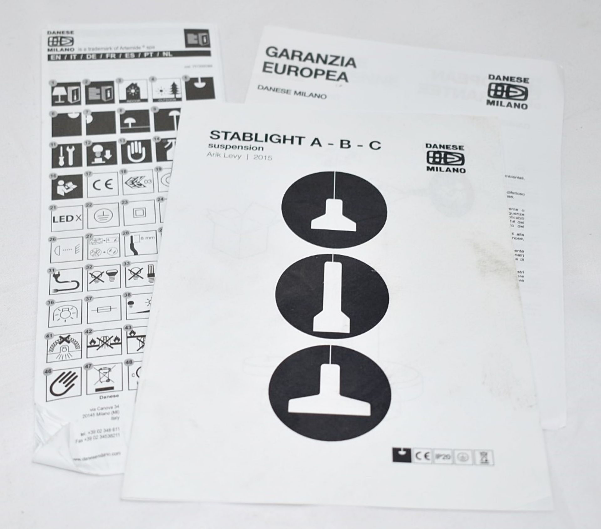 1 x ARTEMIDE Stablight "C" Designer Pendant Light Fitting With Blown Glass Diffuser - RRP £320.00 - Image 10 of 12