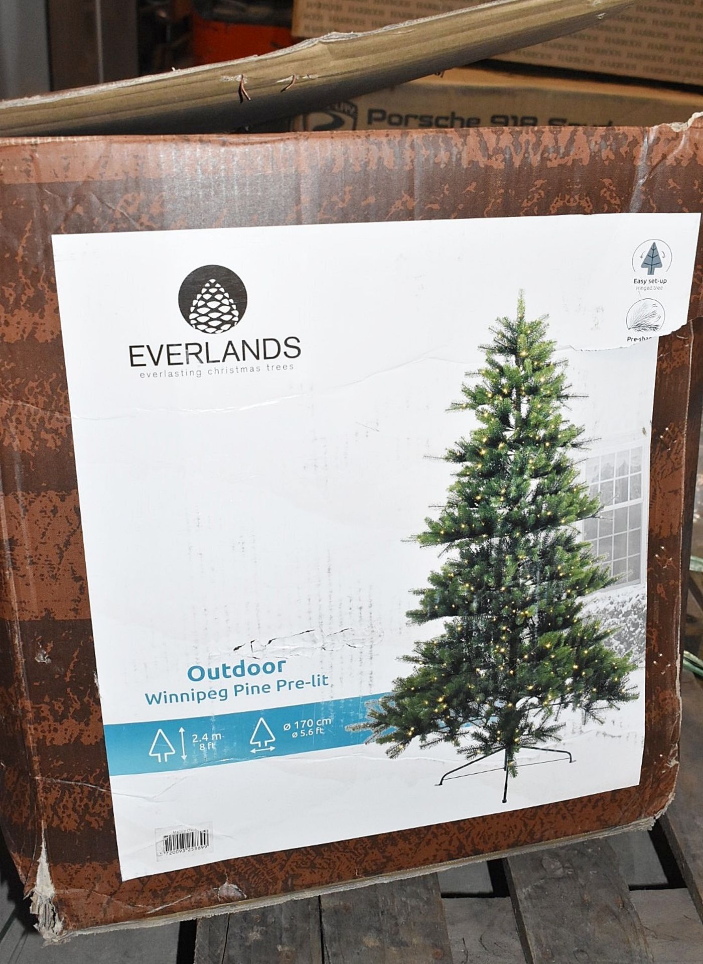 1 x EVERLANDS 'Winnipeg' Premium Pre-lit Outdoor Artificial Christmas Pine Tree (8ft) - RRP £1,089 - Image 6 of 8