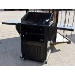 1 x Portable Mobile Sale Till Store Retail Counter Unit In Black, With Fold-out Sides