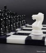 1 x PURLING Luxury Alabaster Stone Chess Set - Original Price £950.00 - Made In Italy *See Condition
